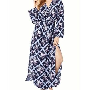 Free People Women's Blue I'm The One Robe Loungewear Midnight Combo Size XS